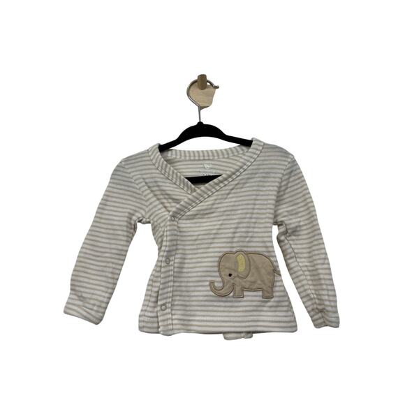 Koala Baby Long Sleeve Shirt Pant Set Boy 3-6M Striped Embroidered Elephant #164 - Picture 1 of 16